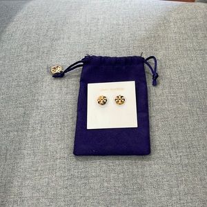 Tory Burch Gold Small T Logo Stud Earrings